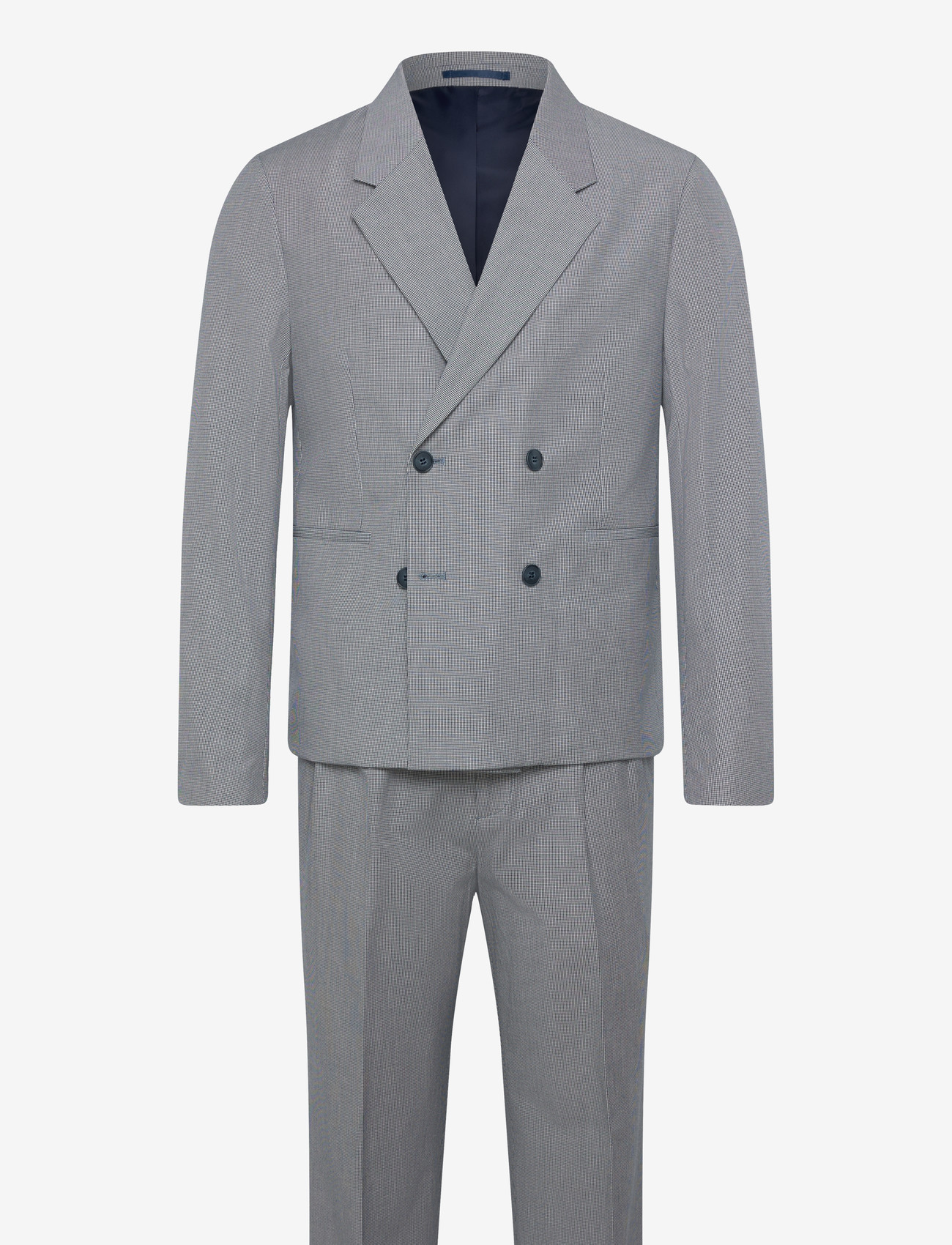 Lindbergh - Micro houndtooth suit cropped - suits - dk blue - 1