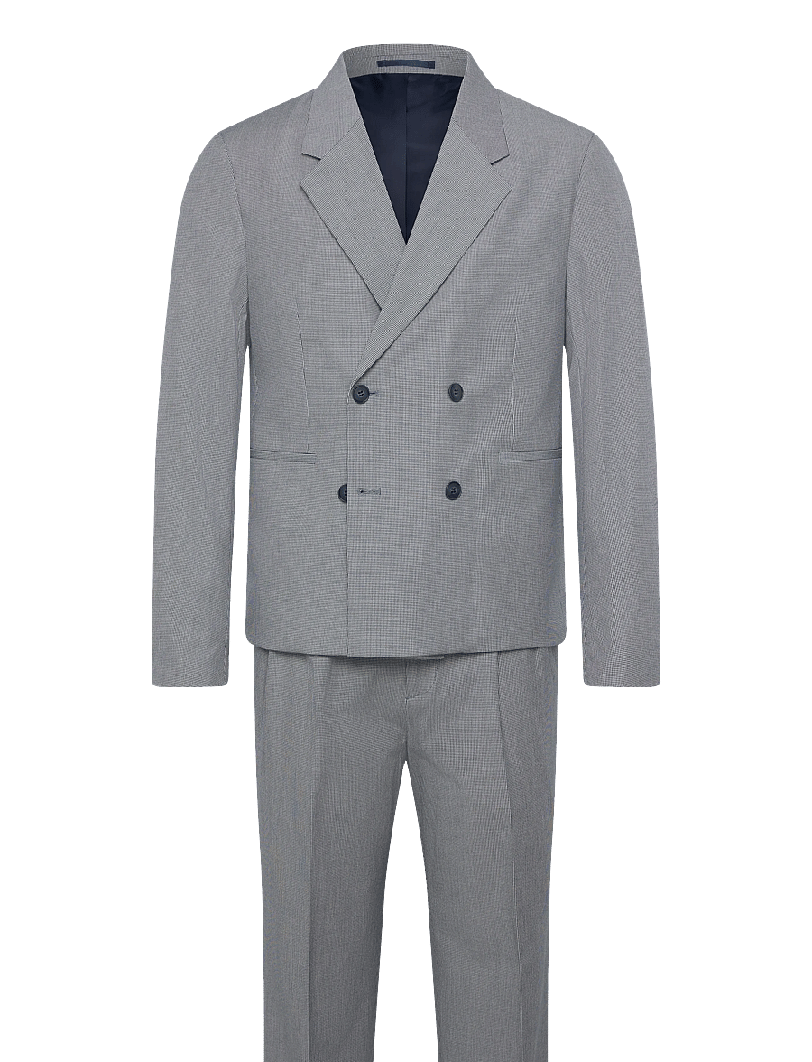 Lindbergh - Micro houndtooth suit cropped - jakkesæt - dk blue - 1