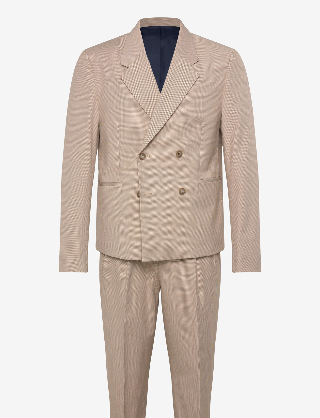 Lindbergh - Micro houndtooth suit cropped - suits - sand - 1