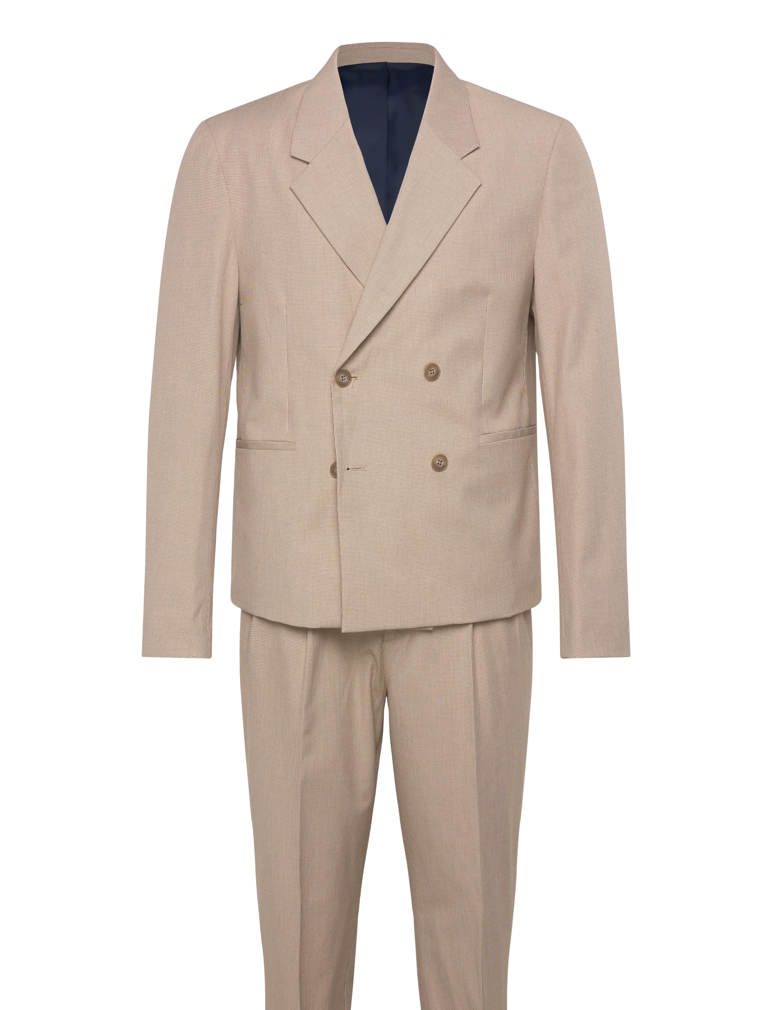 Lindbergh Micro houndtooth suit cropped - Kleidung - SAND / beige