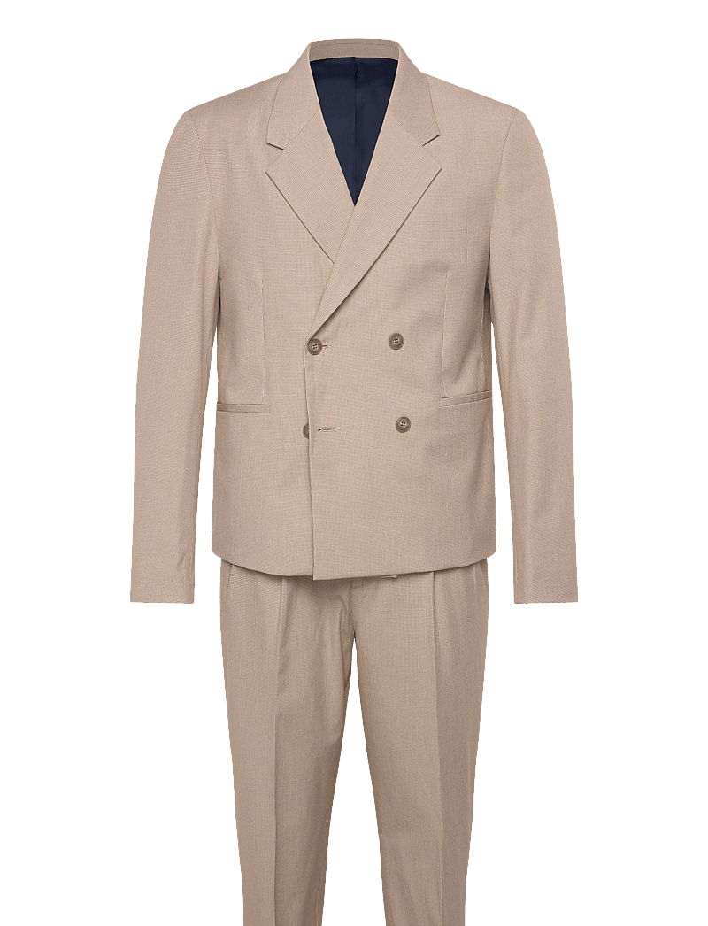 Lindbergh - Micro houndtooth suit cropped - kostymer - sand - 1