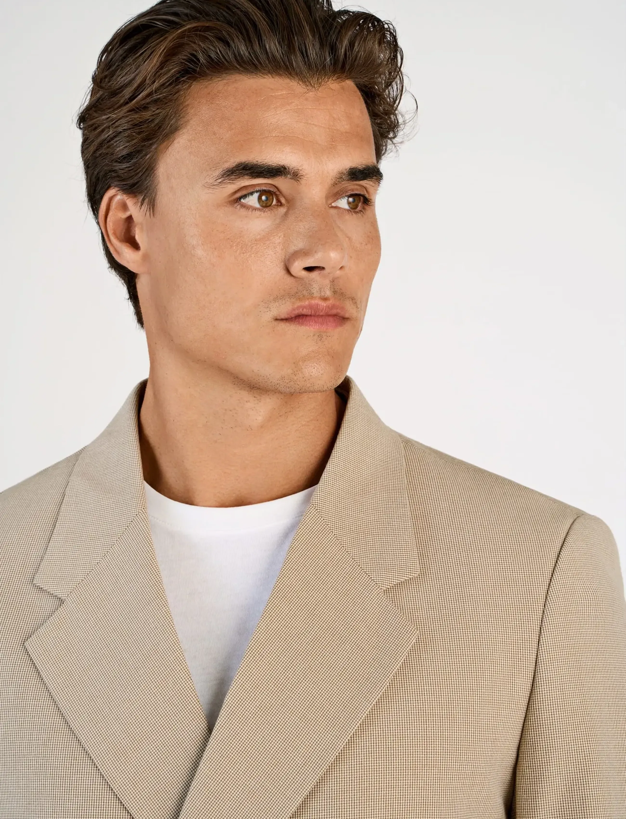 Lindbergh Micro houndtooth suit cropped - Ülikonnad ja pintsakud - SAND / beige