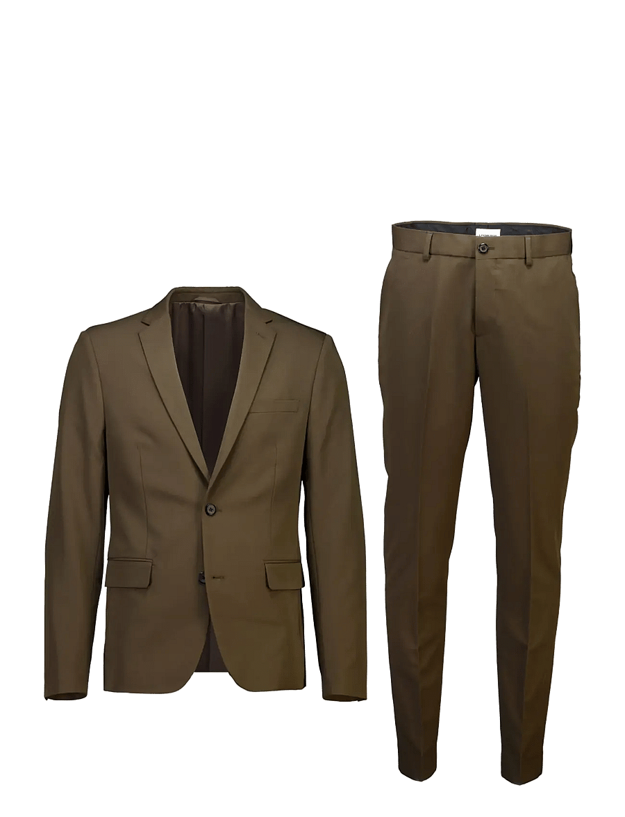 Lindbergh - Fine twill stretch suit - Ülikonnad - deep brown - 0