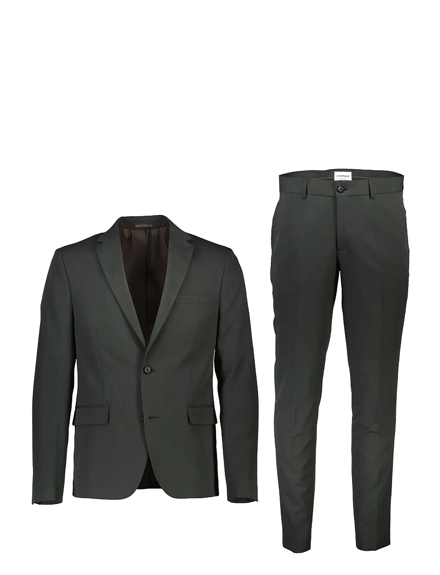Lindbergh - Fine twill stretch suit - Ülikonnad - dk green mix - 1