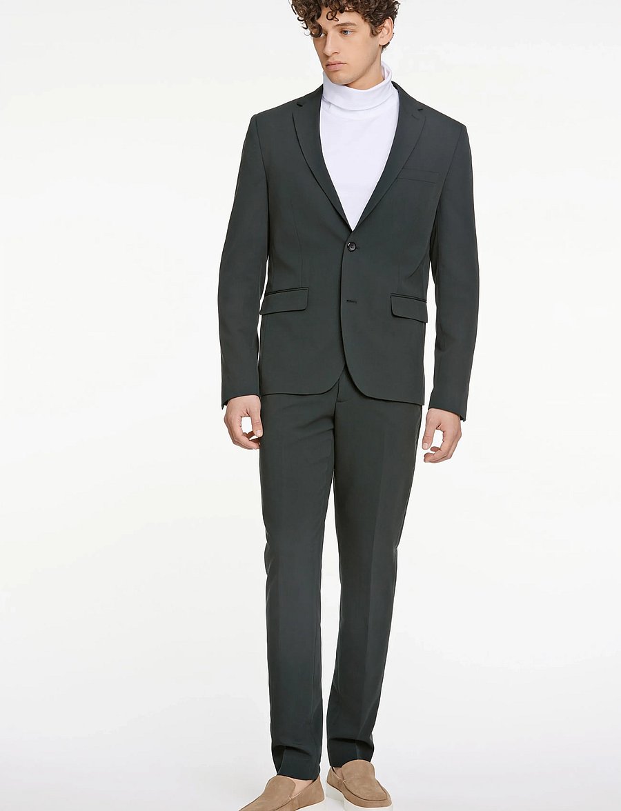Lindbergh - Fine twill stretch suit - Ülikonnad - dk green mix - 0
