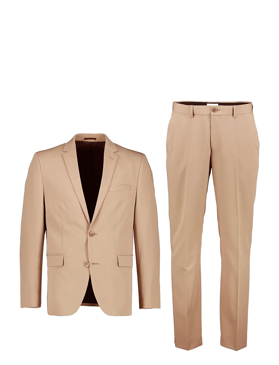 Lindbergh - Fine twill stretch suit - suits - sand - 1