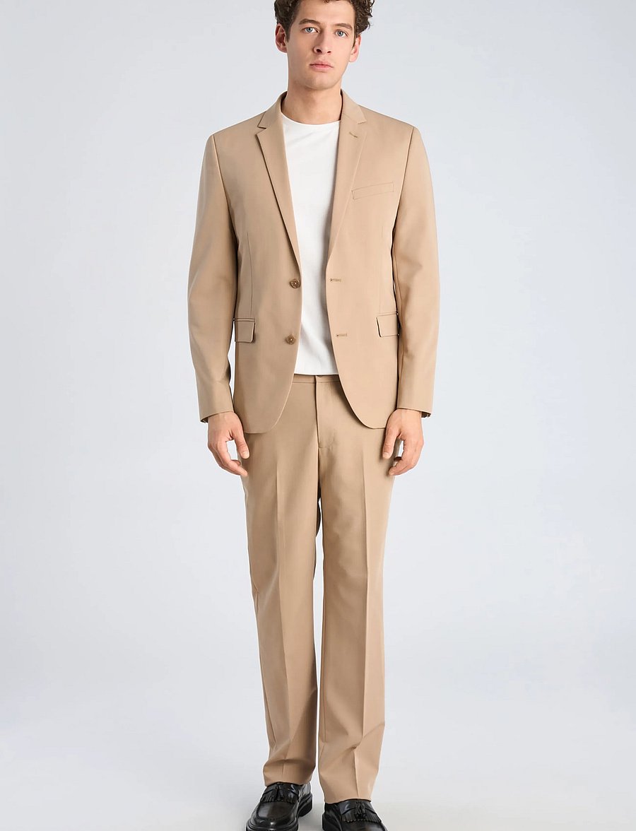 Lindbergh - Fine twill stretch suit - suits - sand - 0