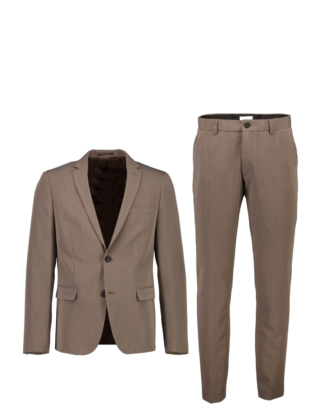Lindbergh Fine twill stretch suit - Lindbergh - STONE MEL / brown