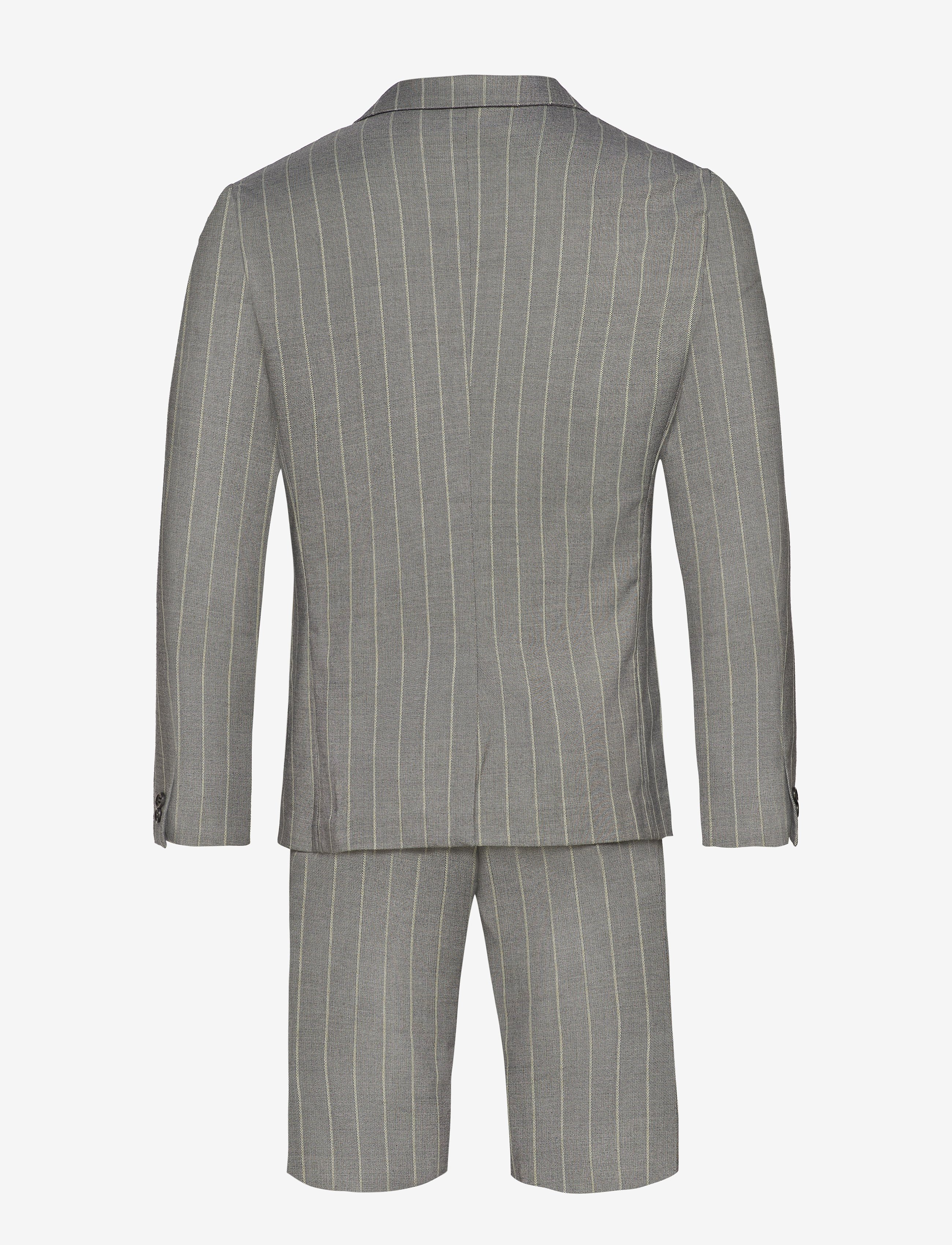 Lindbergh - Striped suit w/shorts - grey - 1