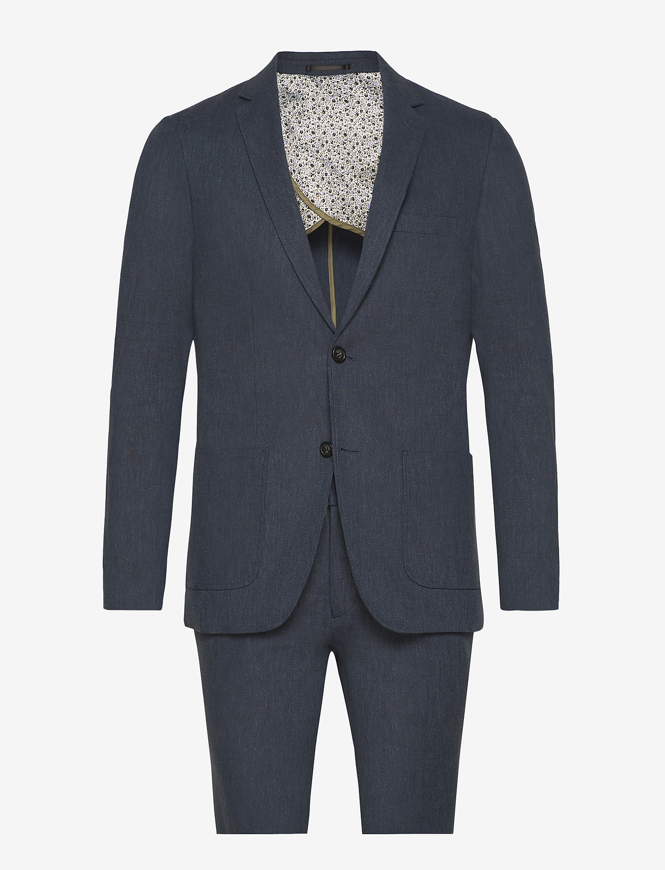 Lindbergh - Cotton linen suit - dk blue mix - 0