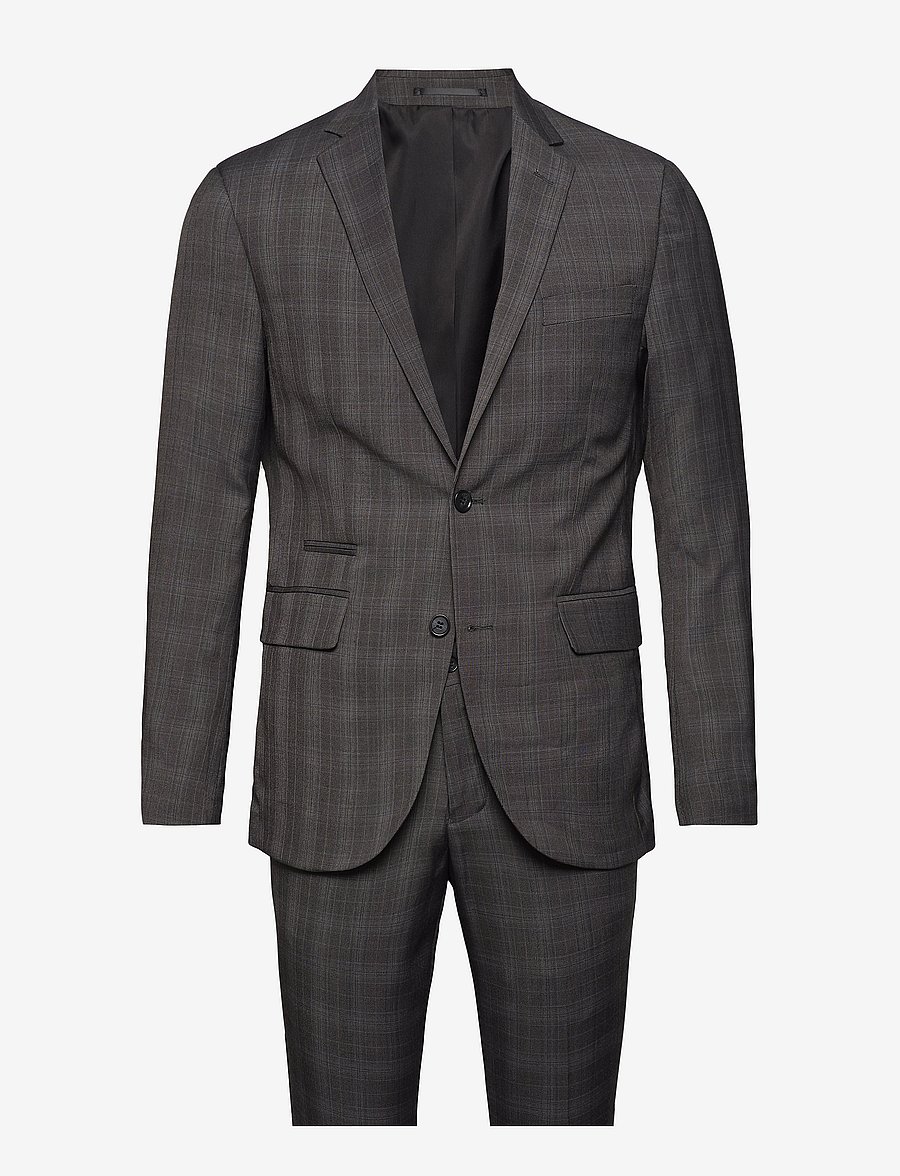 Lindbergh - Checked mens suit - jakkesæt - grey check - 0