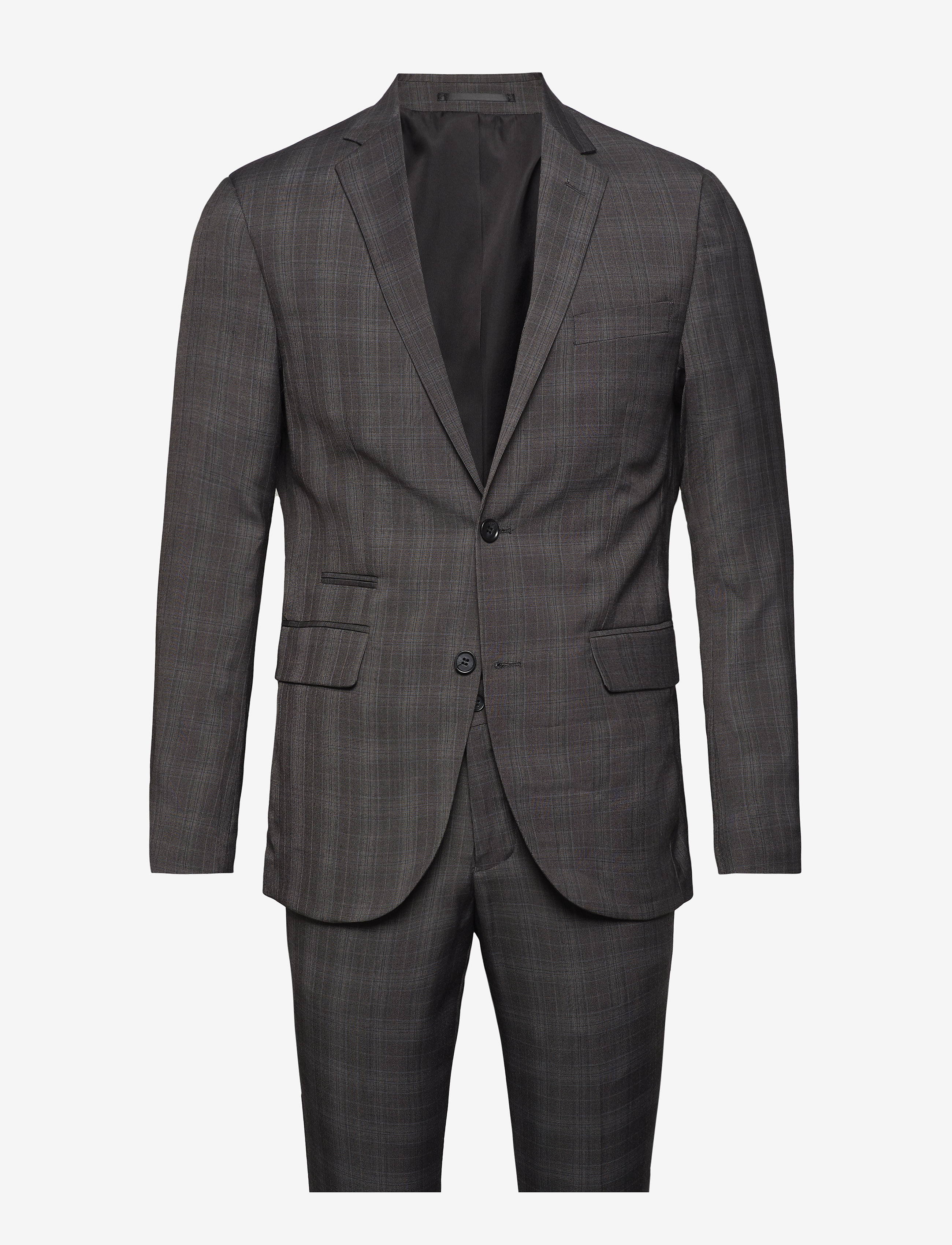 Lindbergh - Checked mens suit - dobbeltradede jakkesæt - grey check - 0