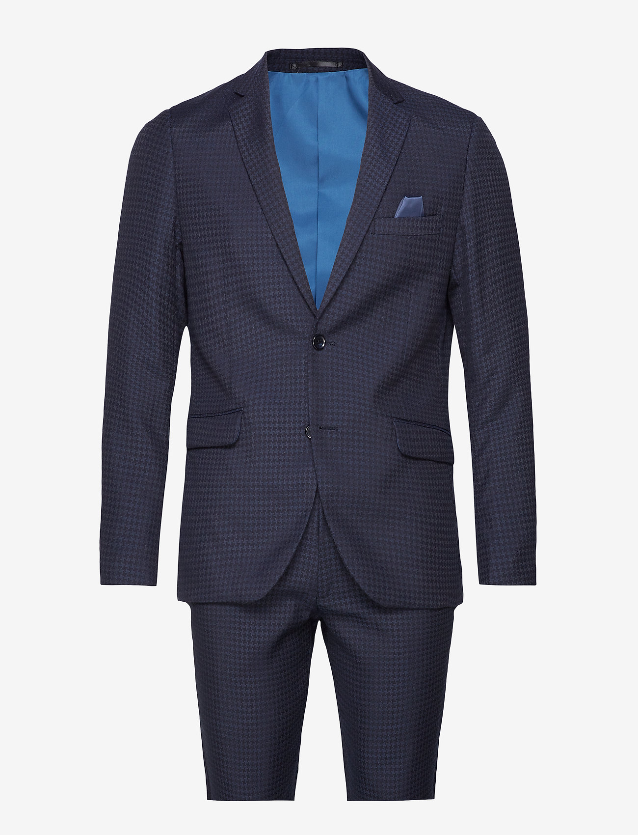 Lindbergh - Suit houndstooth weave - dk blue - 1