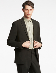 Lindbergh - Plain mens suit - double breasted suits - army mel - 5