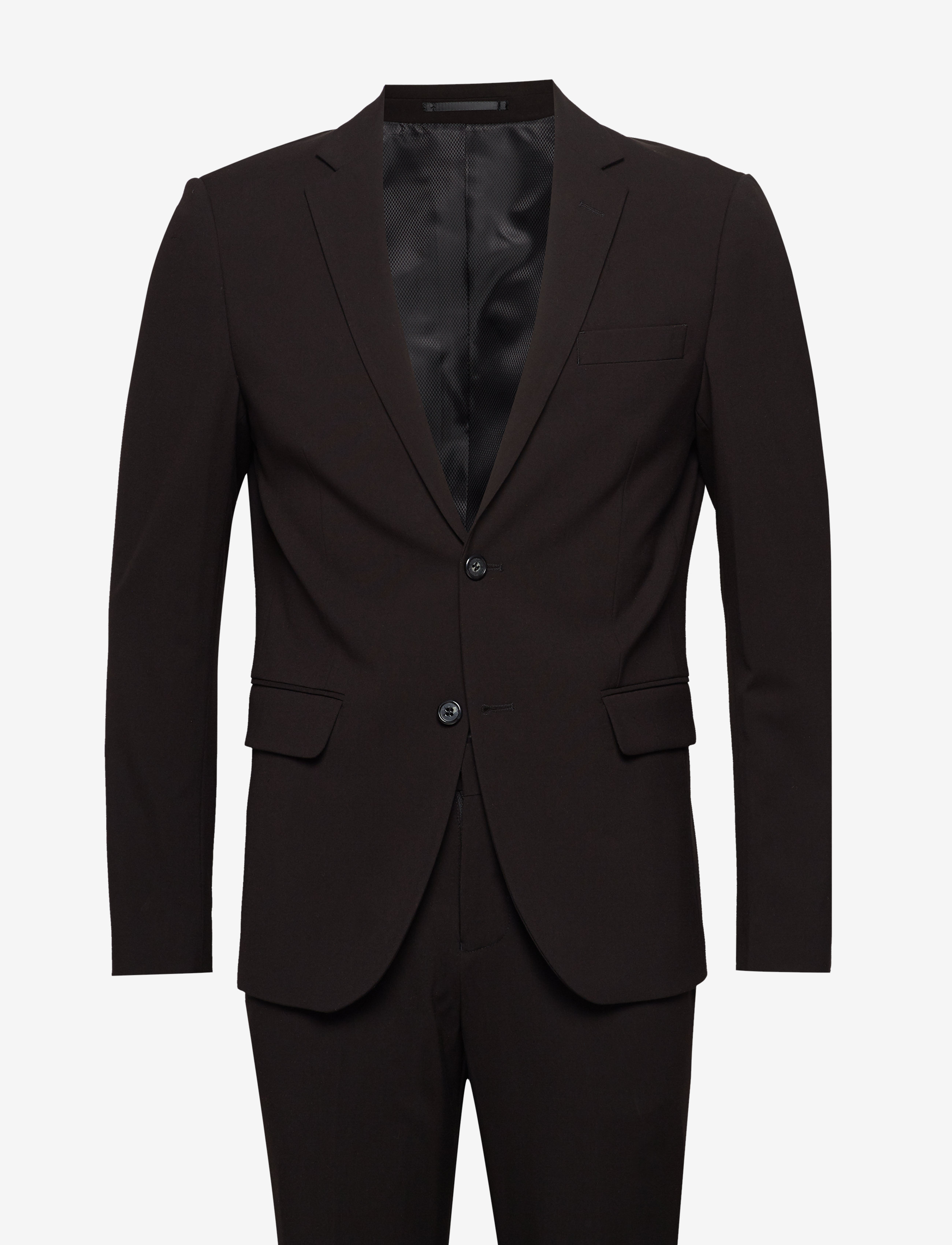 Lindbergh - Plain mens suit - normal length - einreiher - black - 2