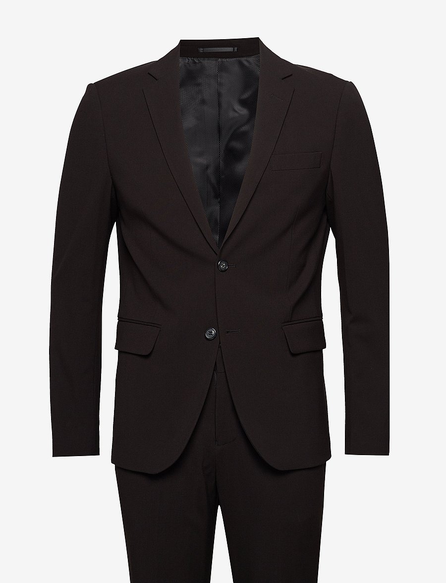 Lindbergh - Plain mens suit - normal length - einreiher - black - 2