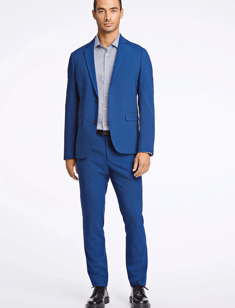 Lindbergh - Plain mens suit - normal length - enkelknäppta kavajer - blue - 0