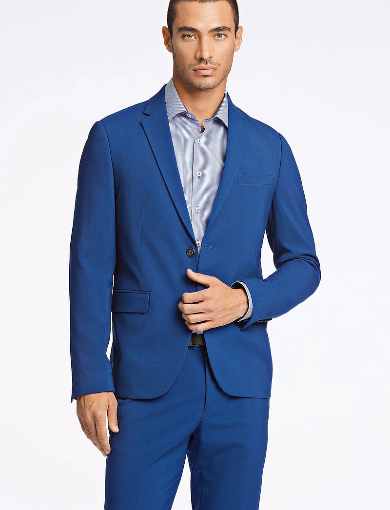 Lindbergh - Plain mens suit - normal length - enkelknäppta kavajer - blue - 5