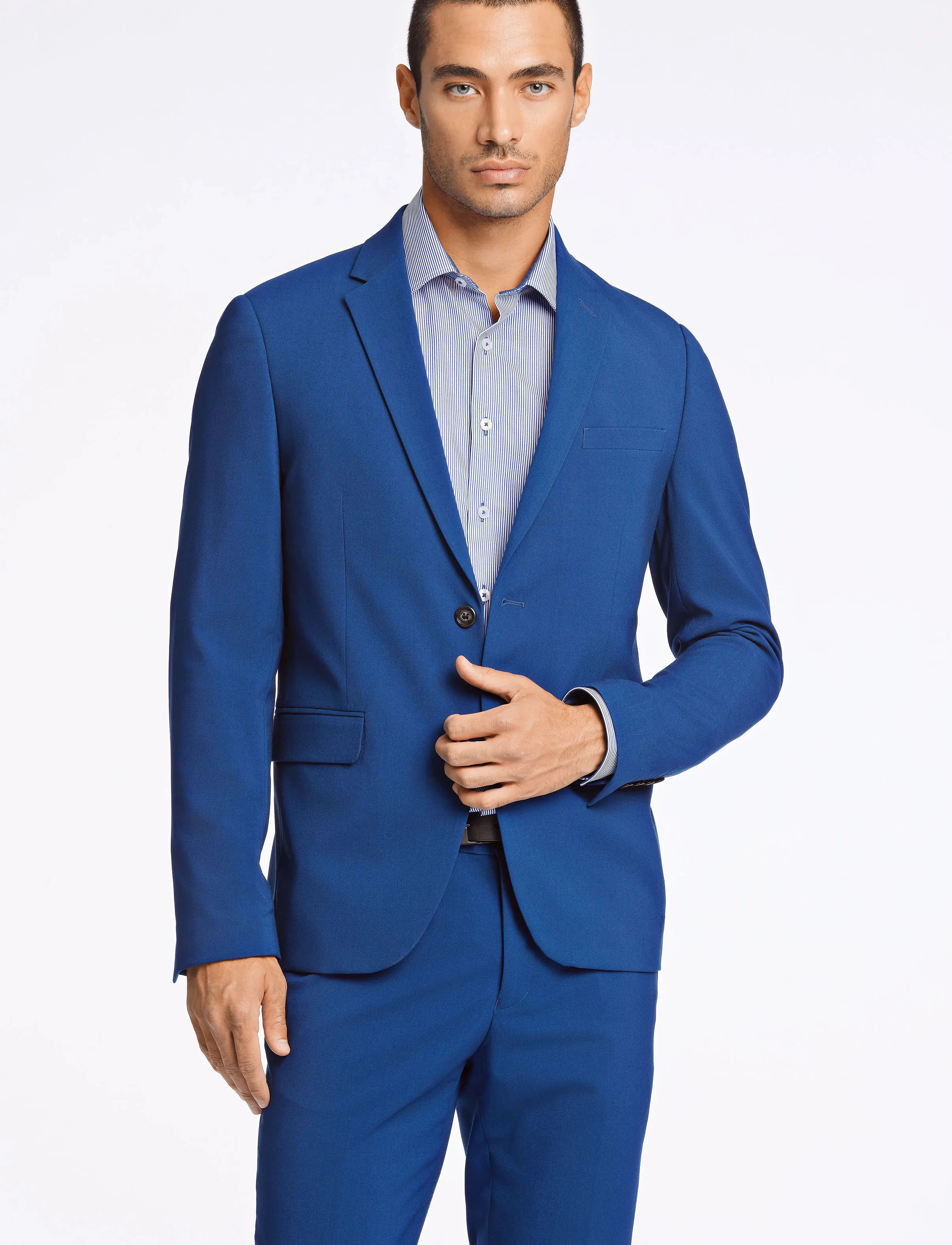 Lindbergh - Plain mens suit - normal length - enkeltspente blazere - blue - 5