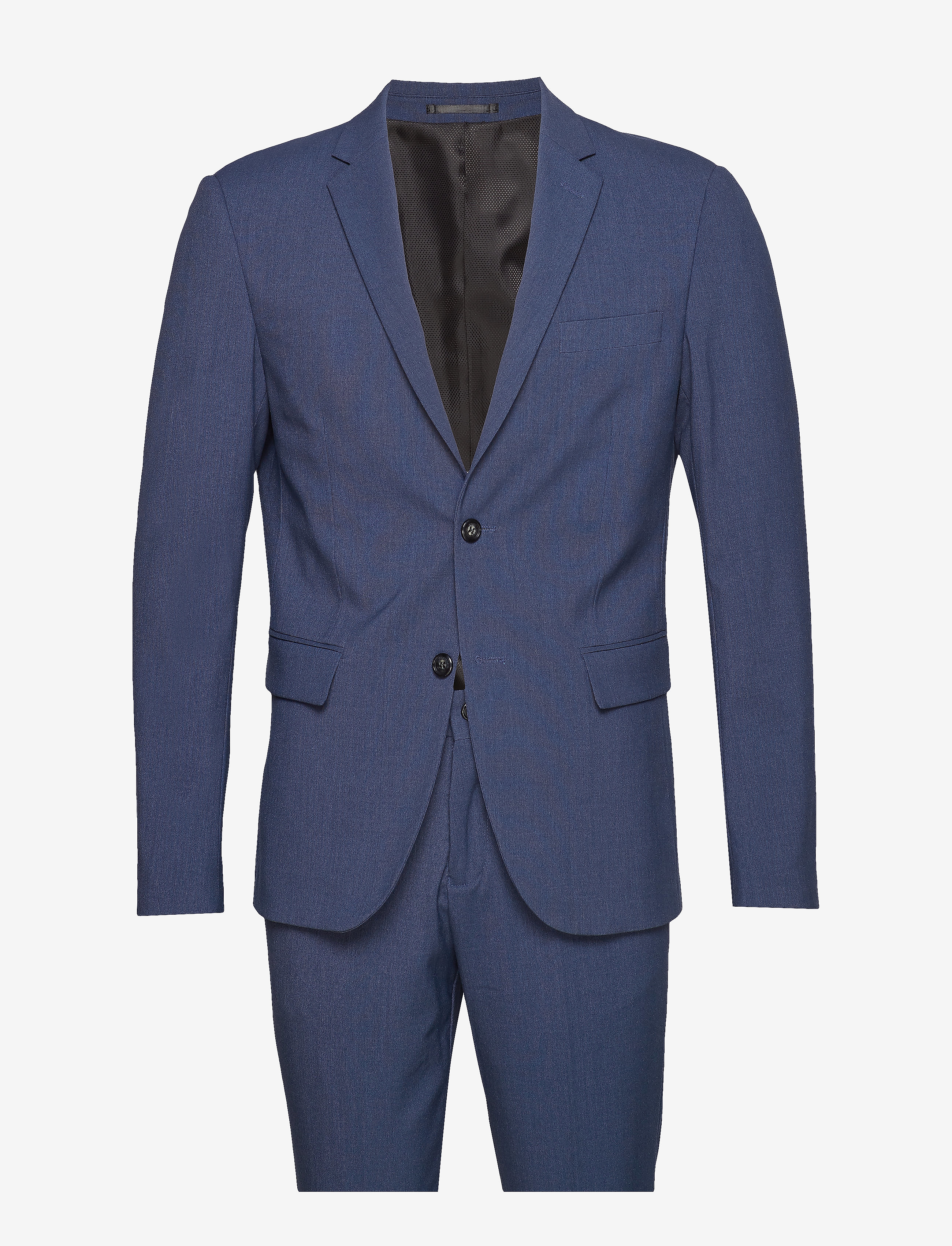Lindbergh - Plain mens suit - normal length - einreiher - blue mel - 2