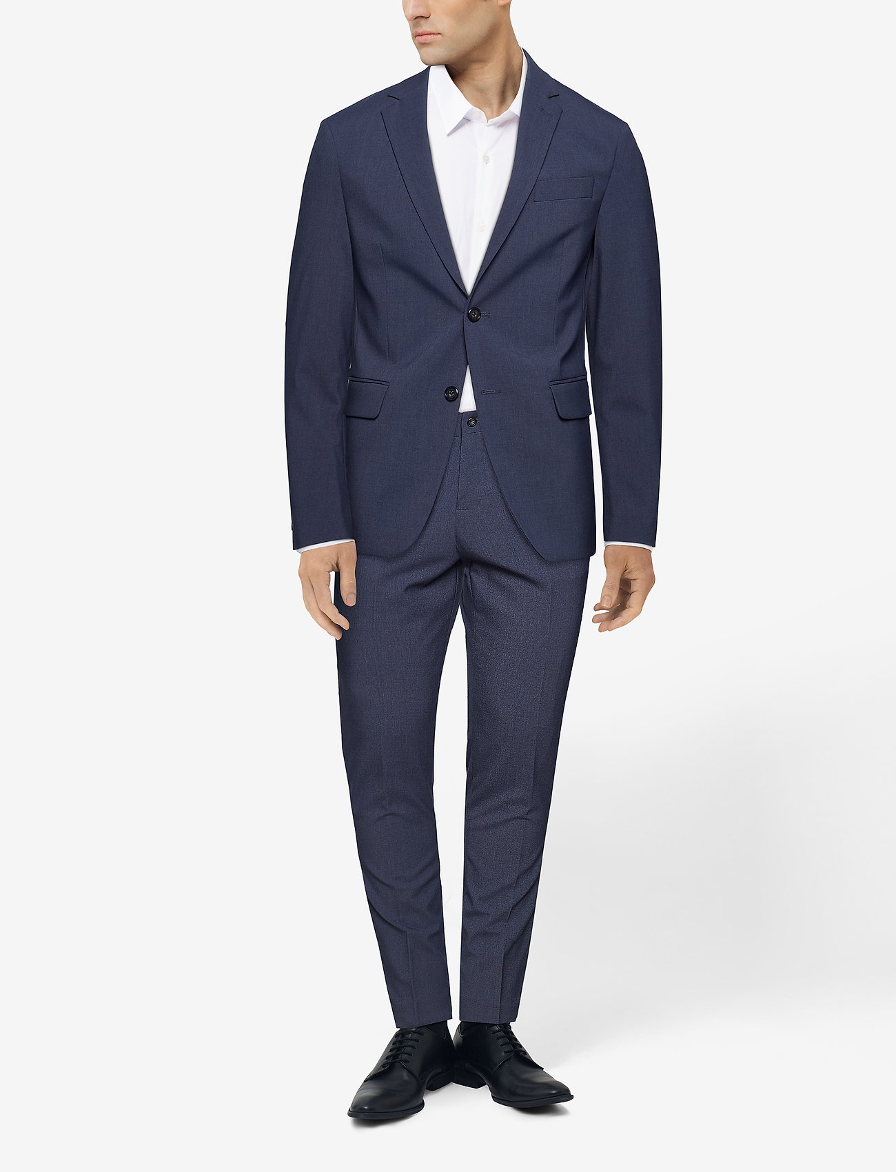 Lindbergh - Plain mens suit - normal length - jakkesæt - blue mel - 4
