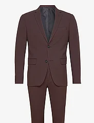 Lindbergh - Plain mens suit - normal lenght - dobbeltradede jakkesæt - deep bordeaux - 0