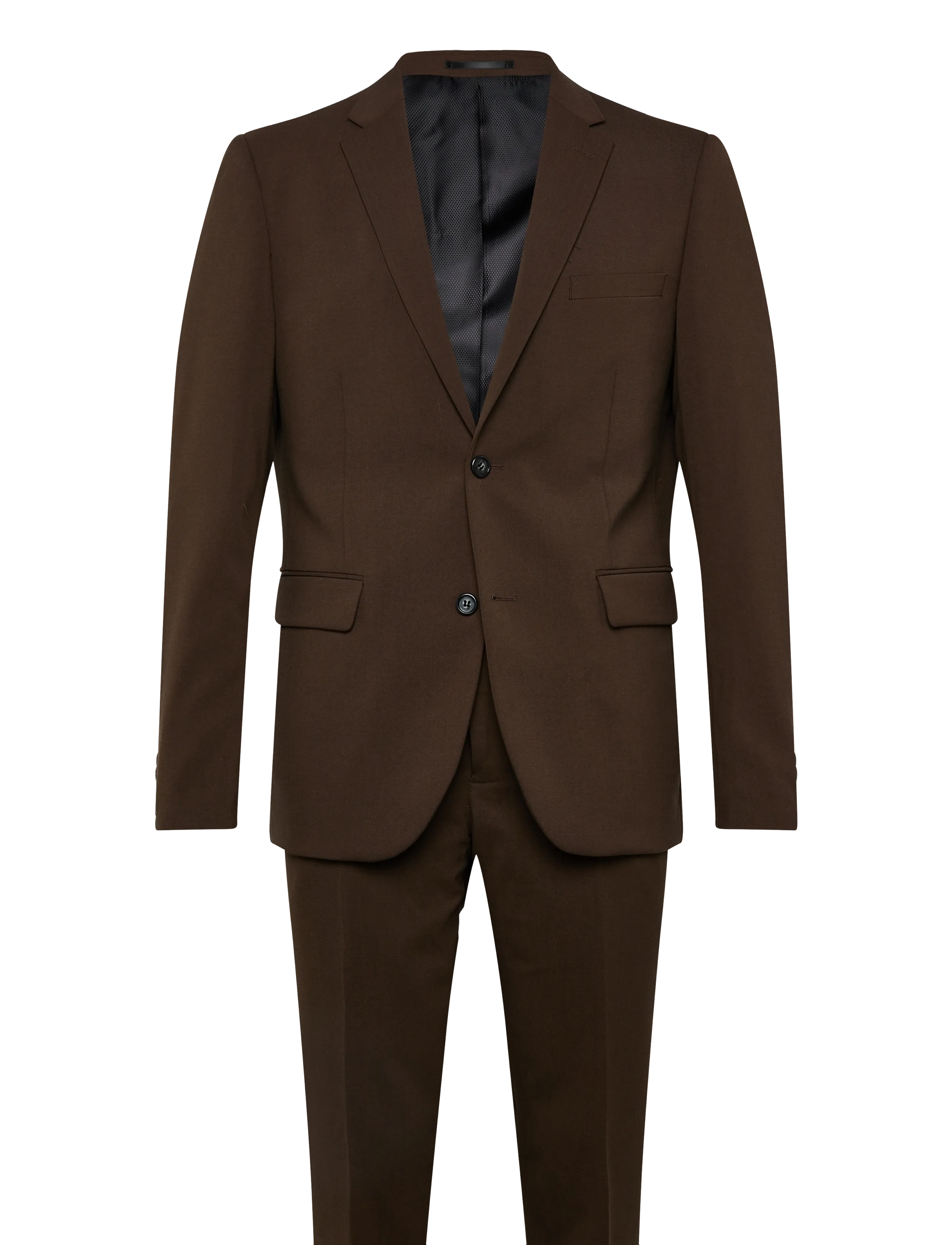 Lindbergh Plain mens suit - normal length - Sakkos - DEEP BROWN / brown