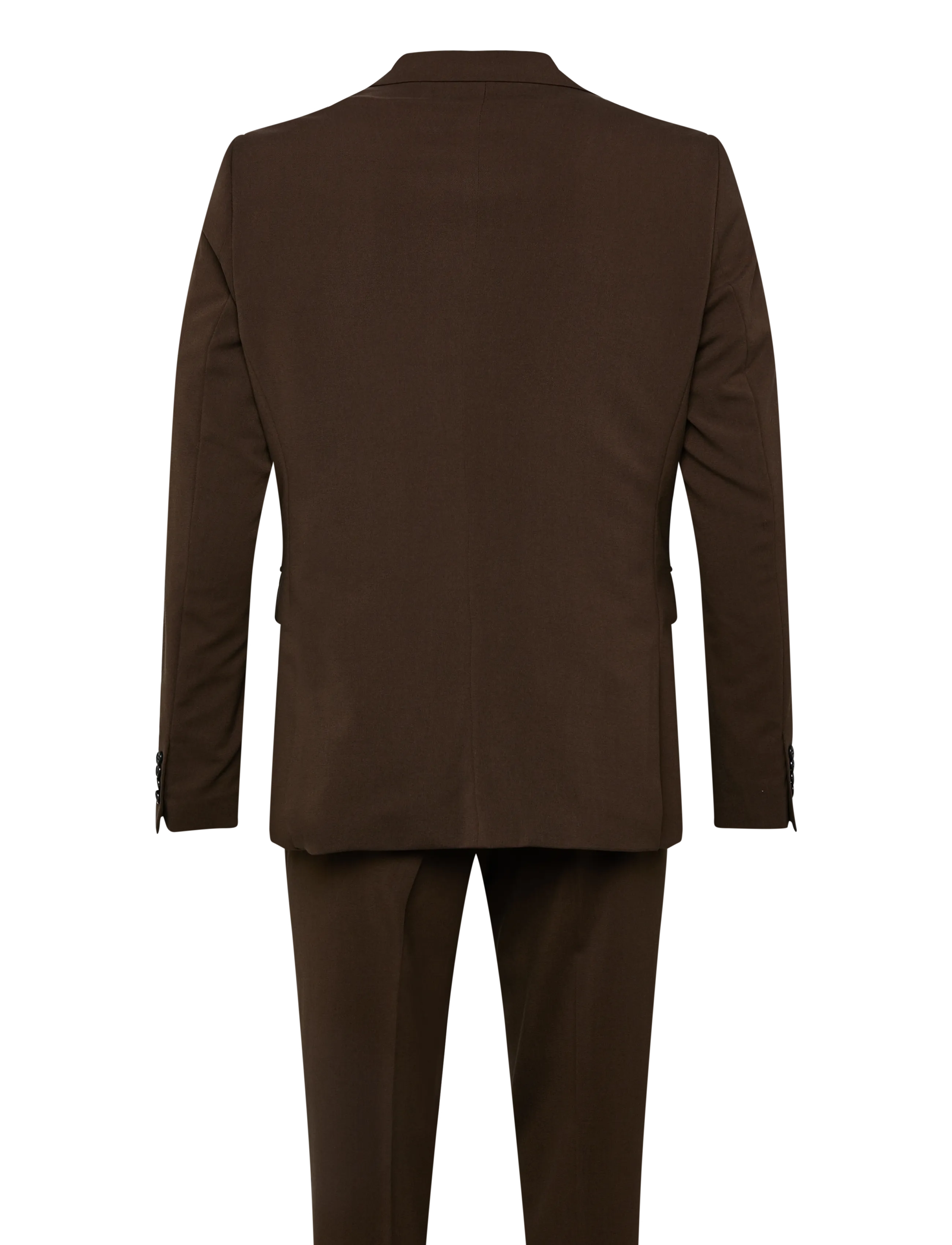 Lindbergh - Plain mens suit - normal length - einreiher - deep brown - 2