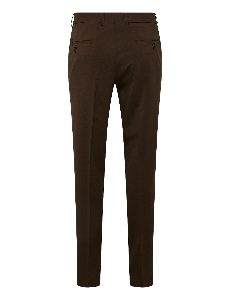 Lindbergh - Plain mens suit - normal length - einreiher - deep brown - 4