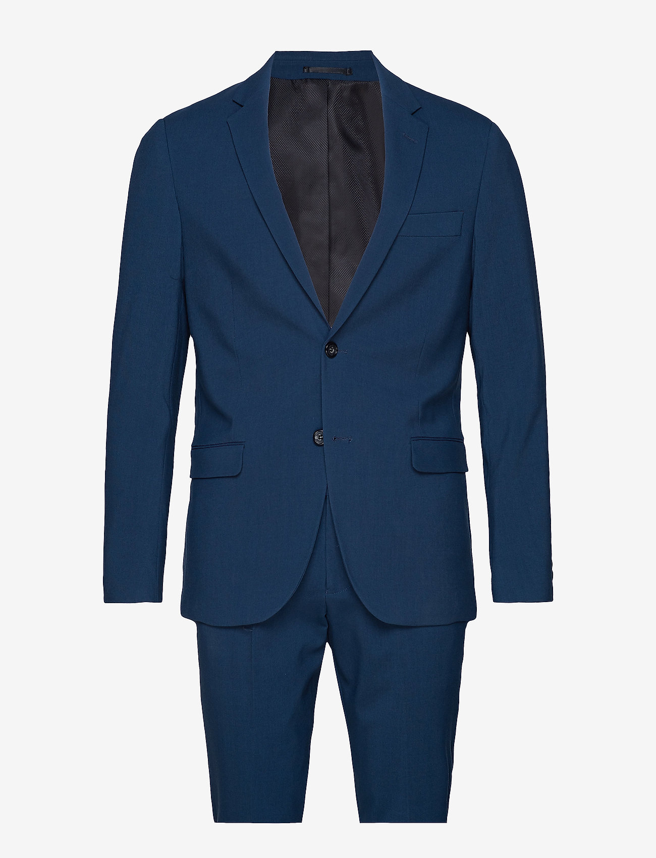 Lindbergh - Plain mens suit - normal lenght - double breasted suits - dk blue - 0