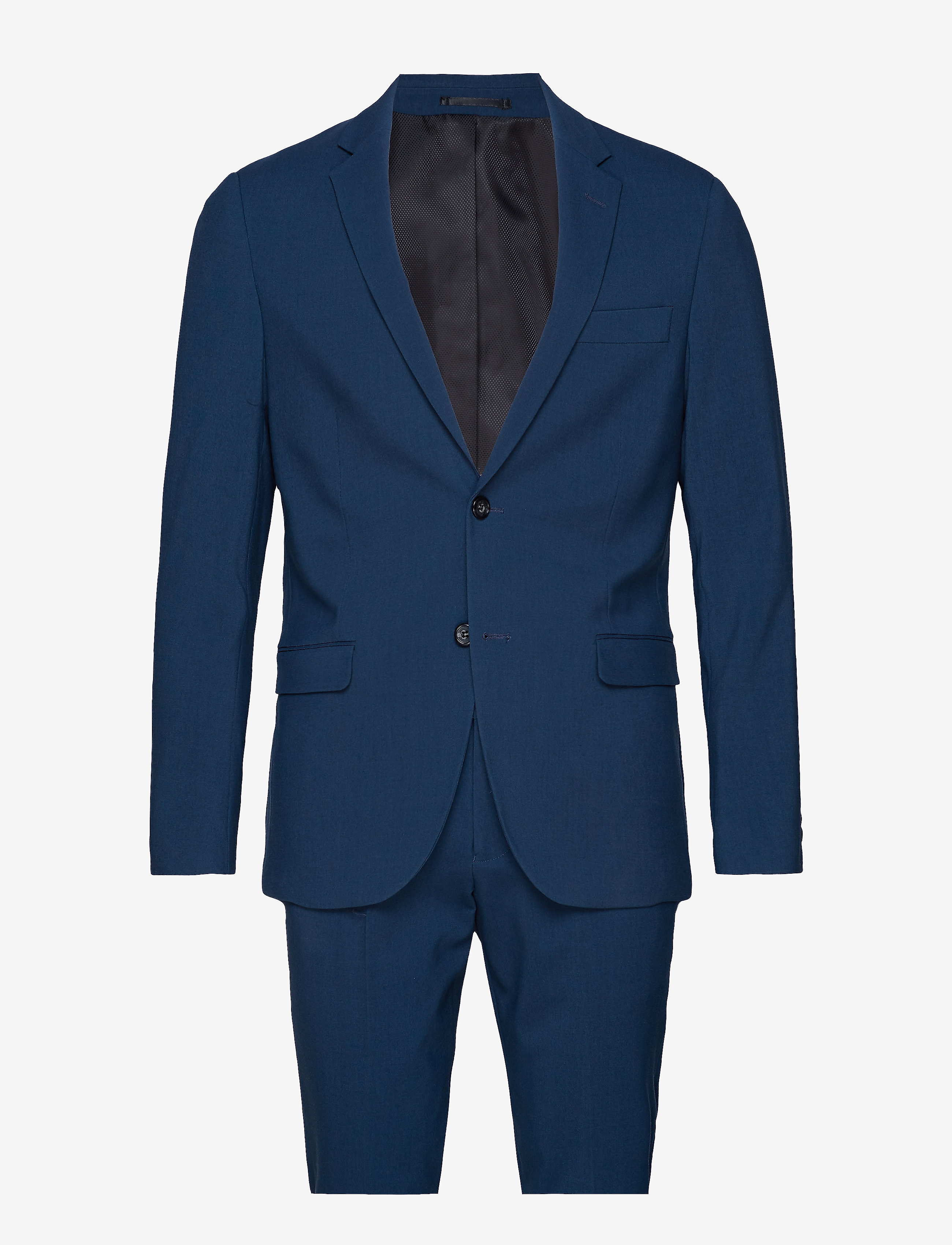 Plain mens suit - normal length - DK BLUE