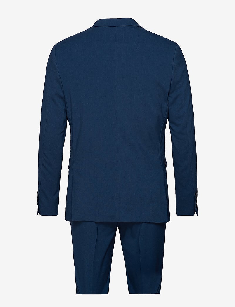 Lindbergh - Plain mens suit - normal length - enkeltradede blazere - dk blue - 2