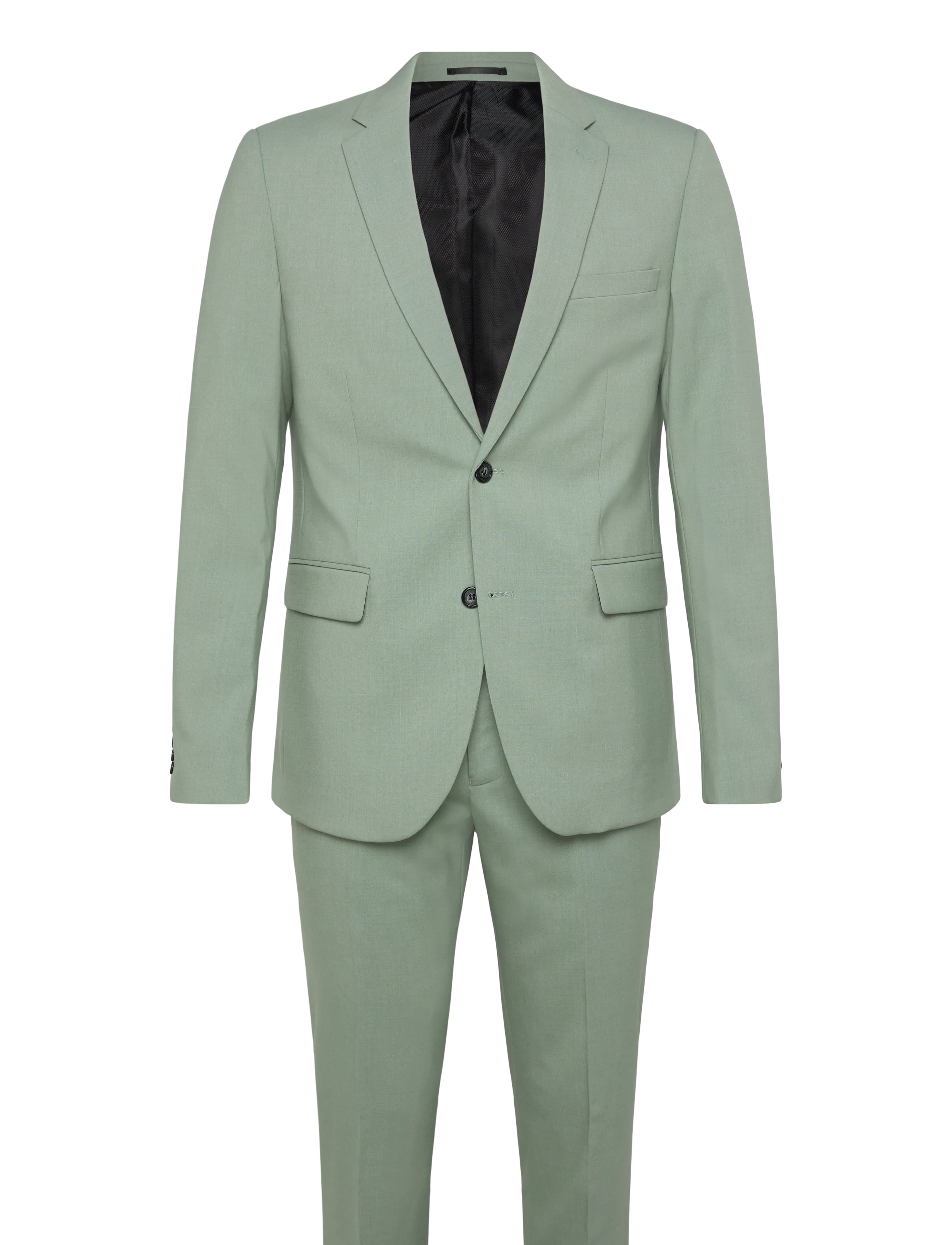Lindbergh Plain mens suit - normal length - Clothing - DUSTY GREEN / green