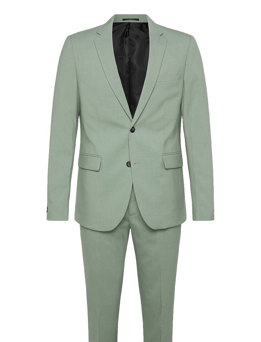 Lindbergh - Plain mens suit - normal length - einreiher - dusty green - 1