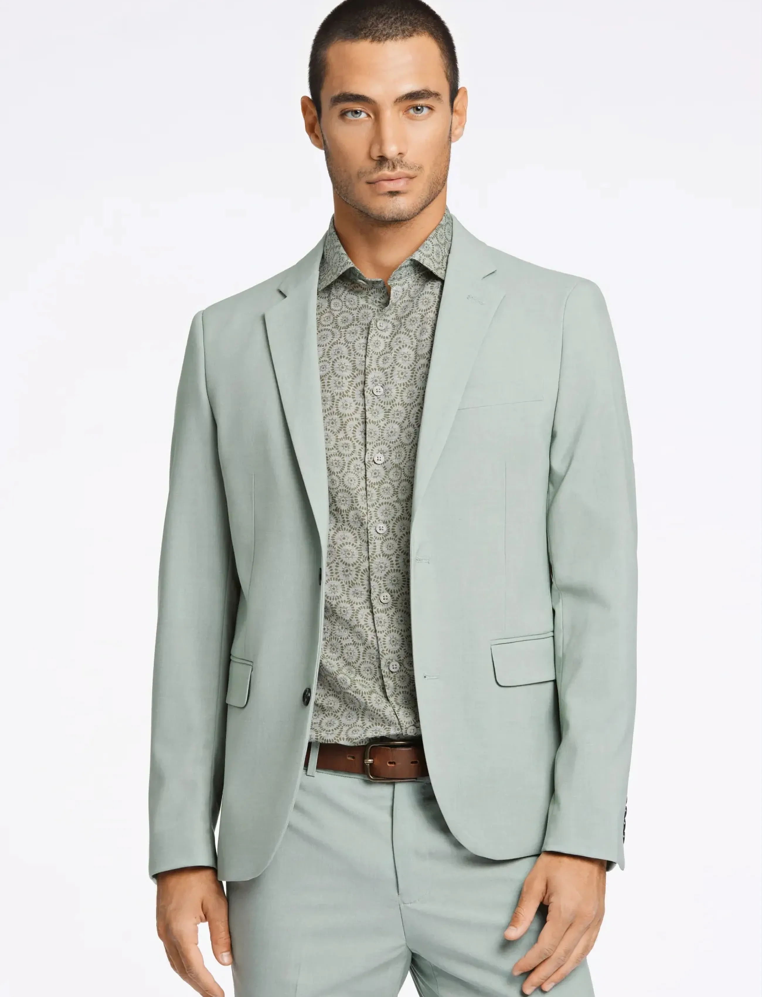 Lindbergh - Plain mens suit - normal length - enkelknäppta kavajer - dusty green - 5