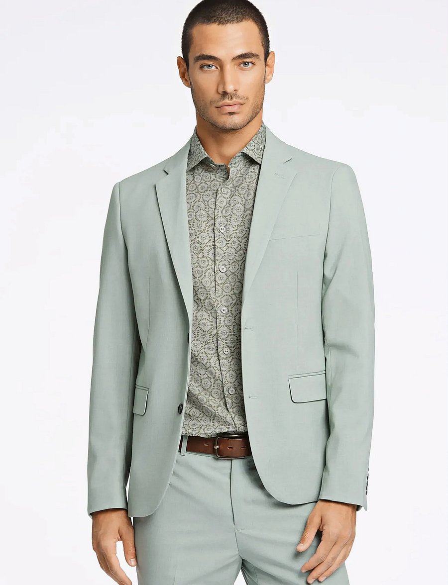 Lindbergh - Plain mens suit - normal length - einreiher - dusty green - 5