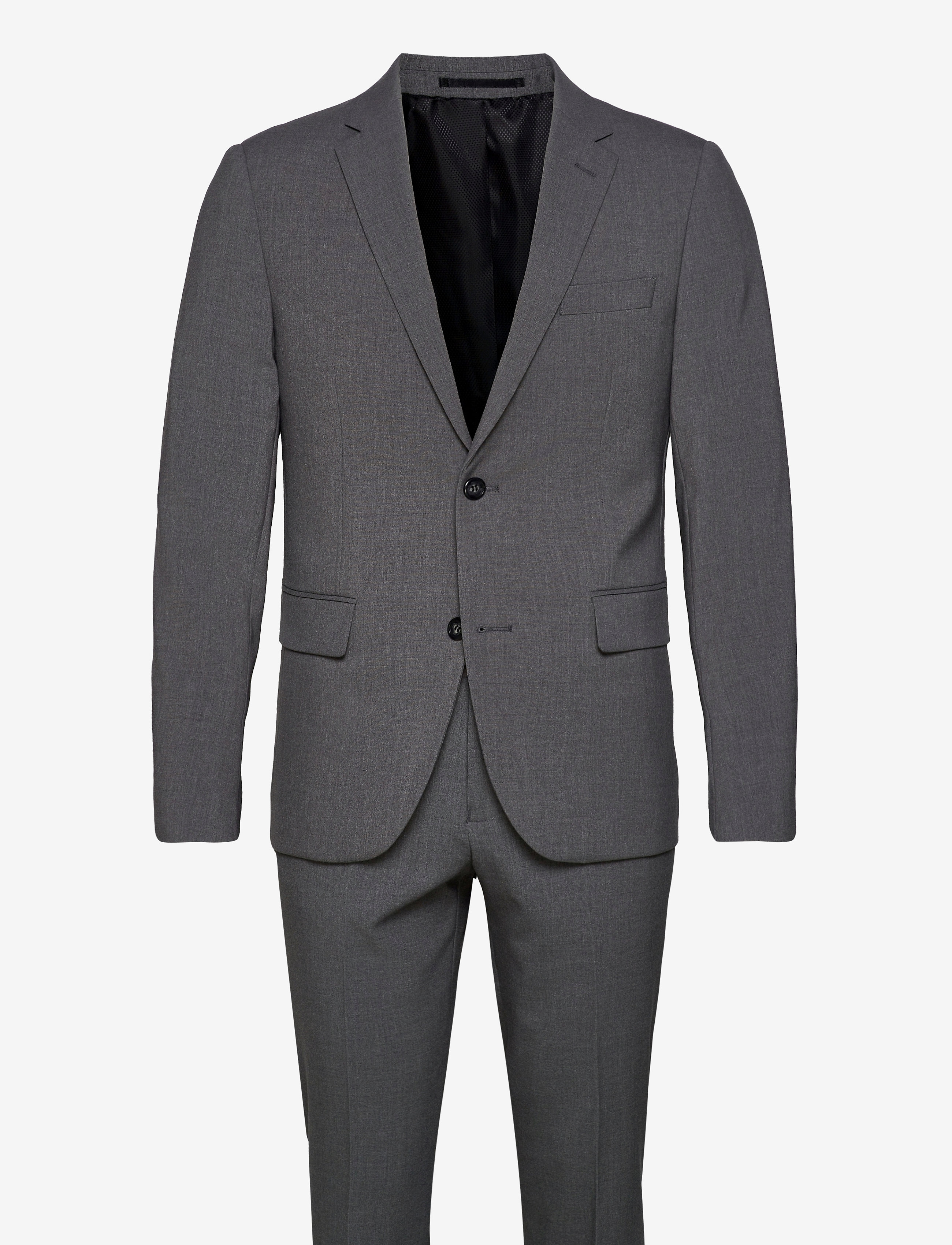 LINDBERGH Plain Mens Anzug - Normal Length Grau - 58 - Herren
