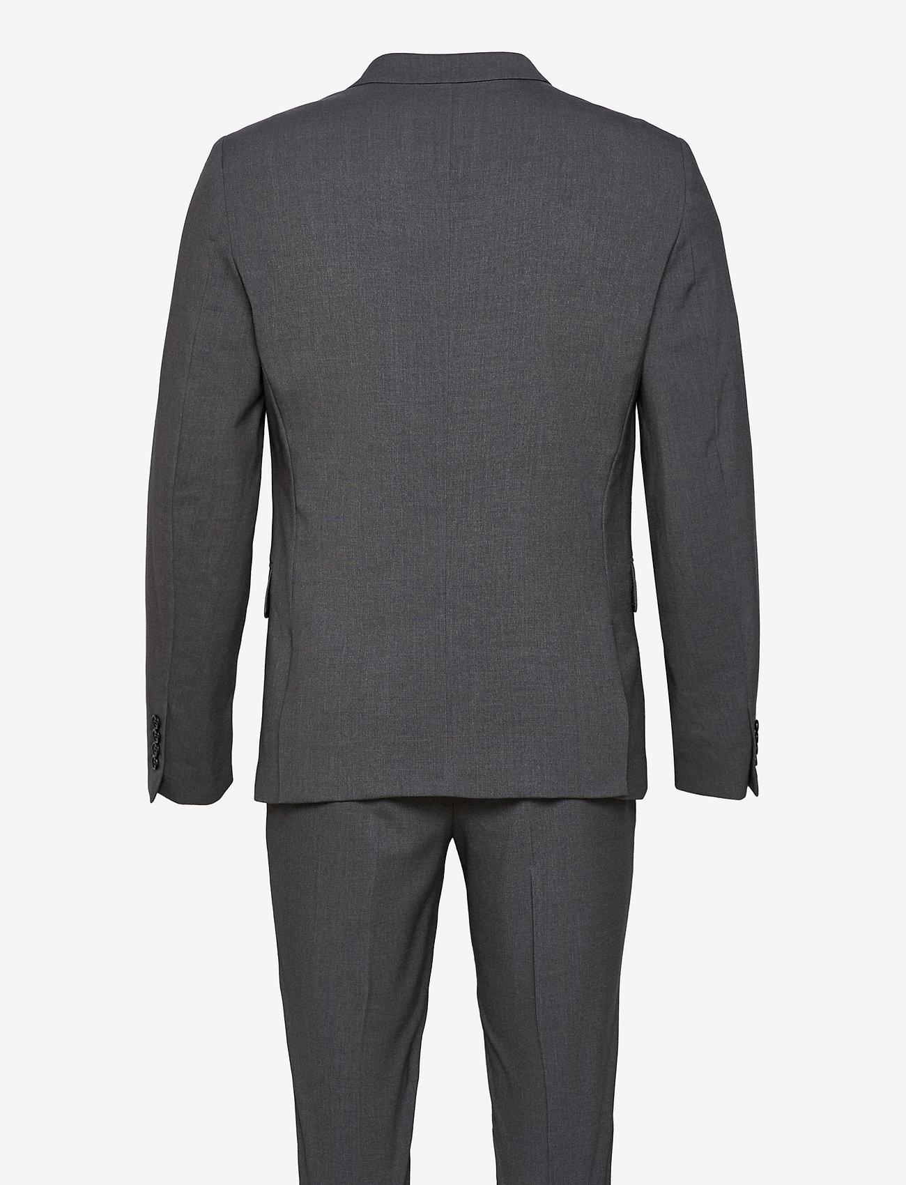Lindbergh - Plain mens suit - normal length - enkelknäppta kavajer - grey mix - 2