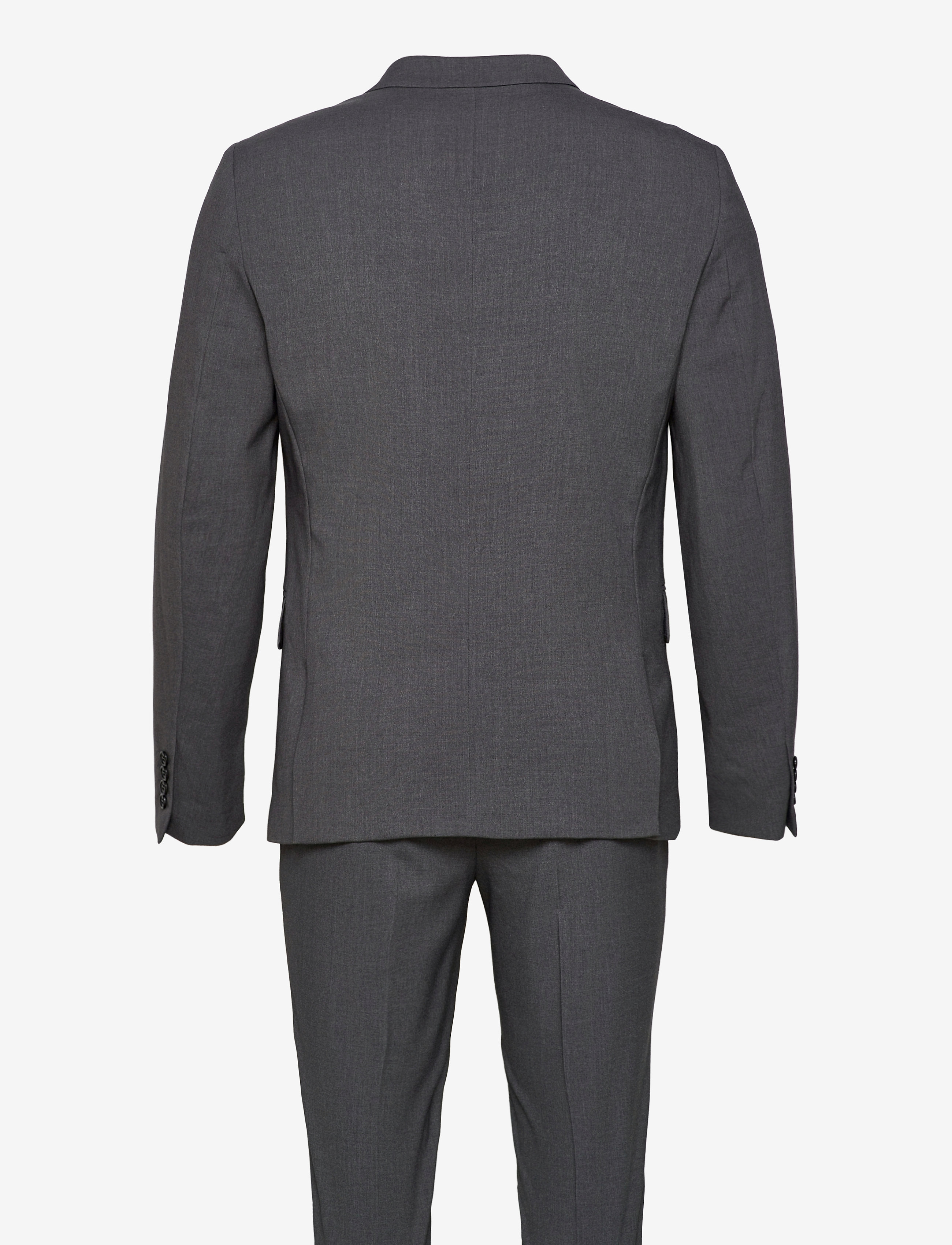 Lindbergh - Plain mens suit - normal length - enkelknäppta kavajer - grey mix - 2