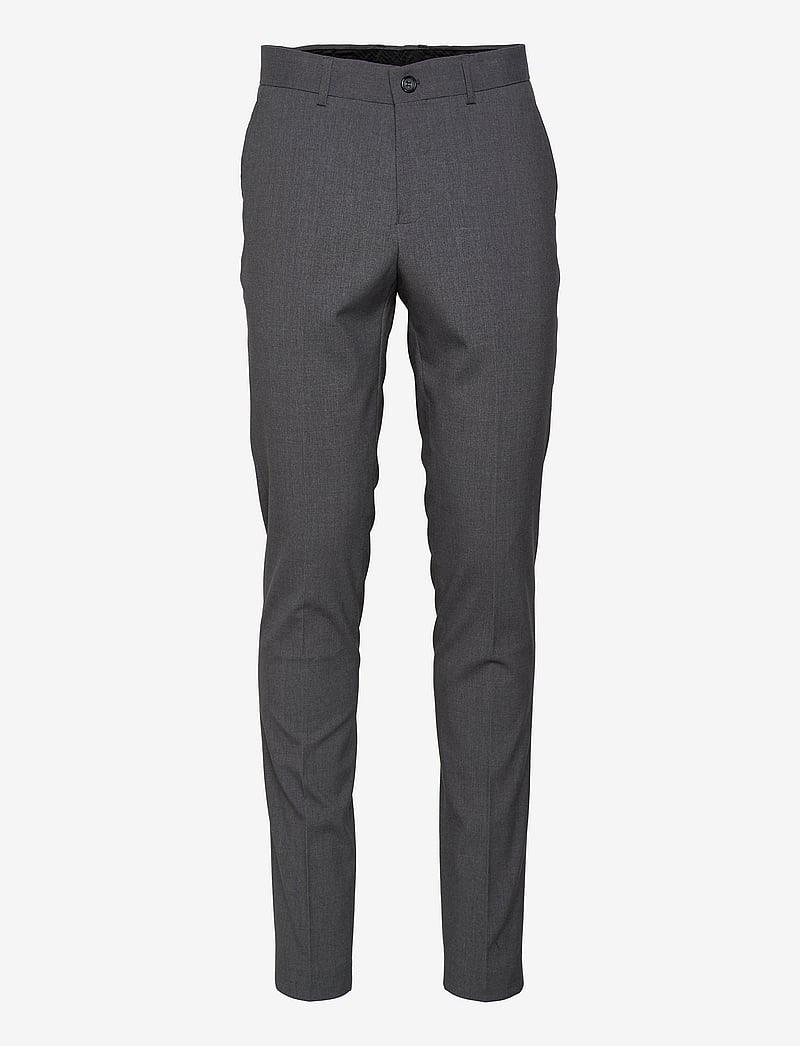 Lindbergh - Plain mens suit - normal length - enkelknäppta kavajer - grey mix - 3