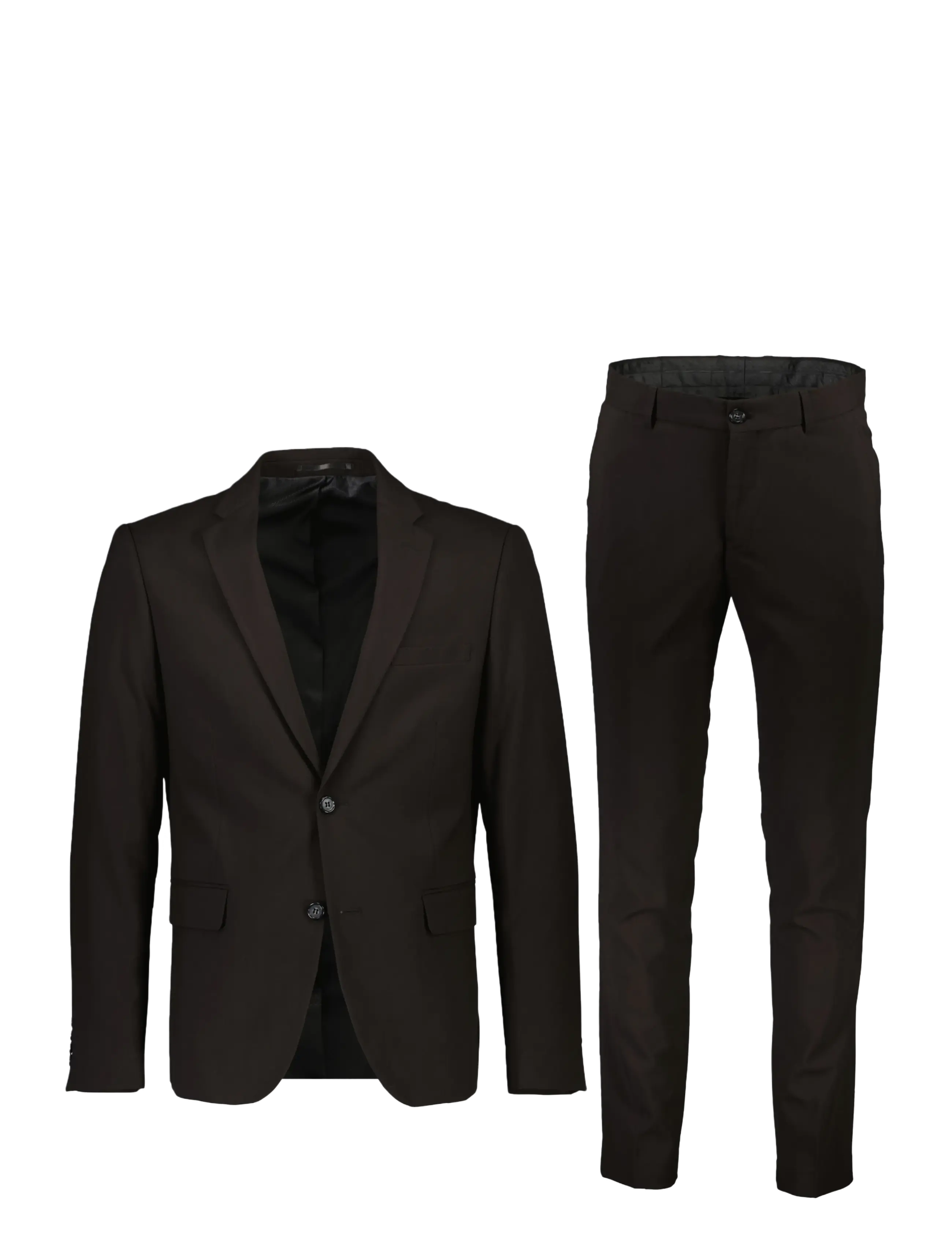 Lindbergh Plain Mens Suit Normal Length, Mænd, Todelt Jakkesæt, Sort, Str: 54