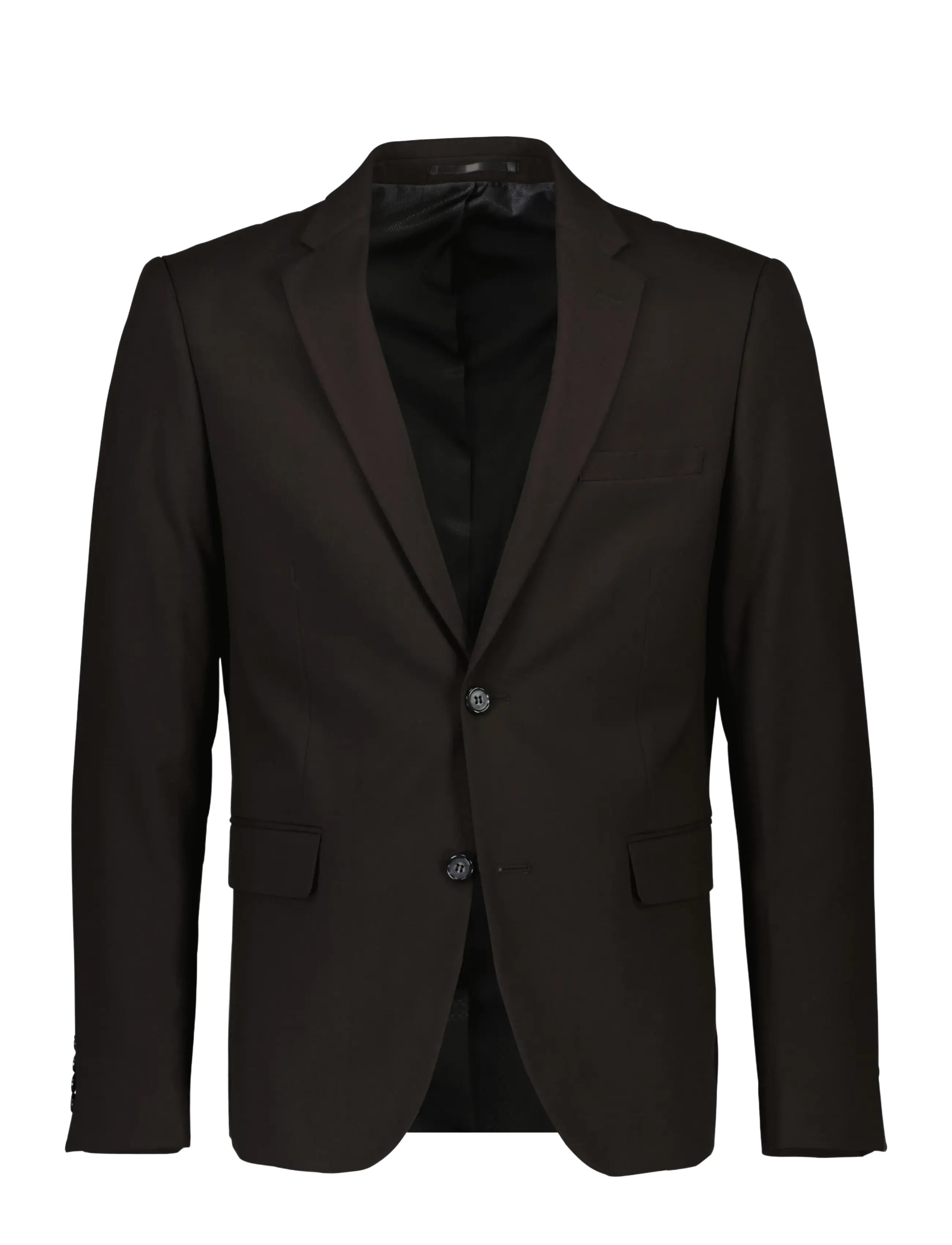 Lindbergh - Plain mens suit - normal length - enkeltradede blazere - jet black - 2