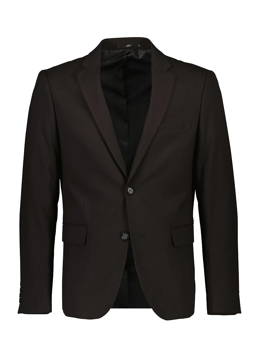Lindbergh - Plain mens suit - normal length - enkeltradede blazere - jet black - 2
