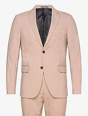 Lindbergh - Plain mens suit - dubbelknäppta kostymer - lt beige mel - 0