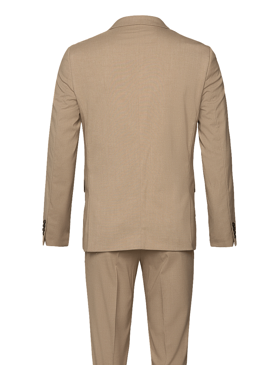 Lindbergh - Plain mens suit - normal length - einreiher - lt beige mel - 2