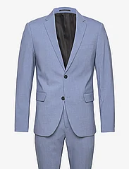 Lindbergh - Plain mens suit - double breasted suits - lt blue mel - 0