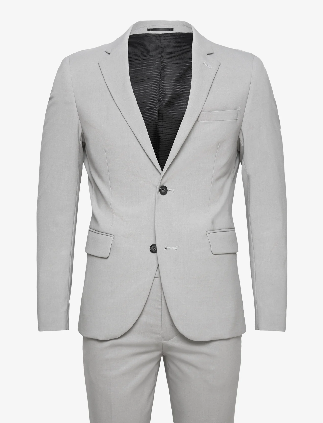 Lindbergh - Plain mens suit - zweireiher anzüge - lt grey mix - 0