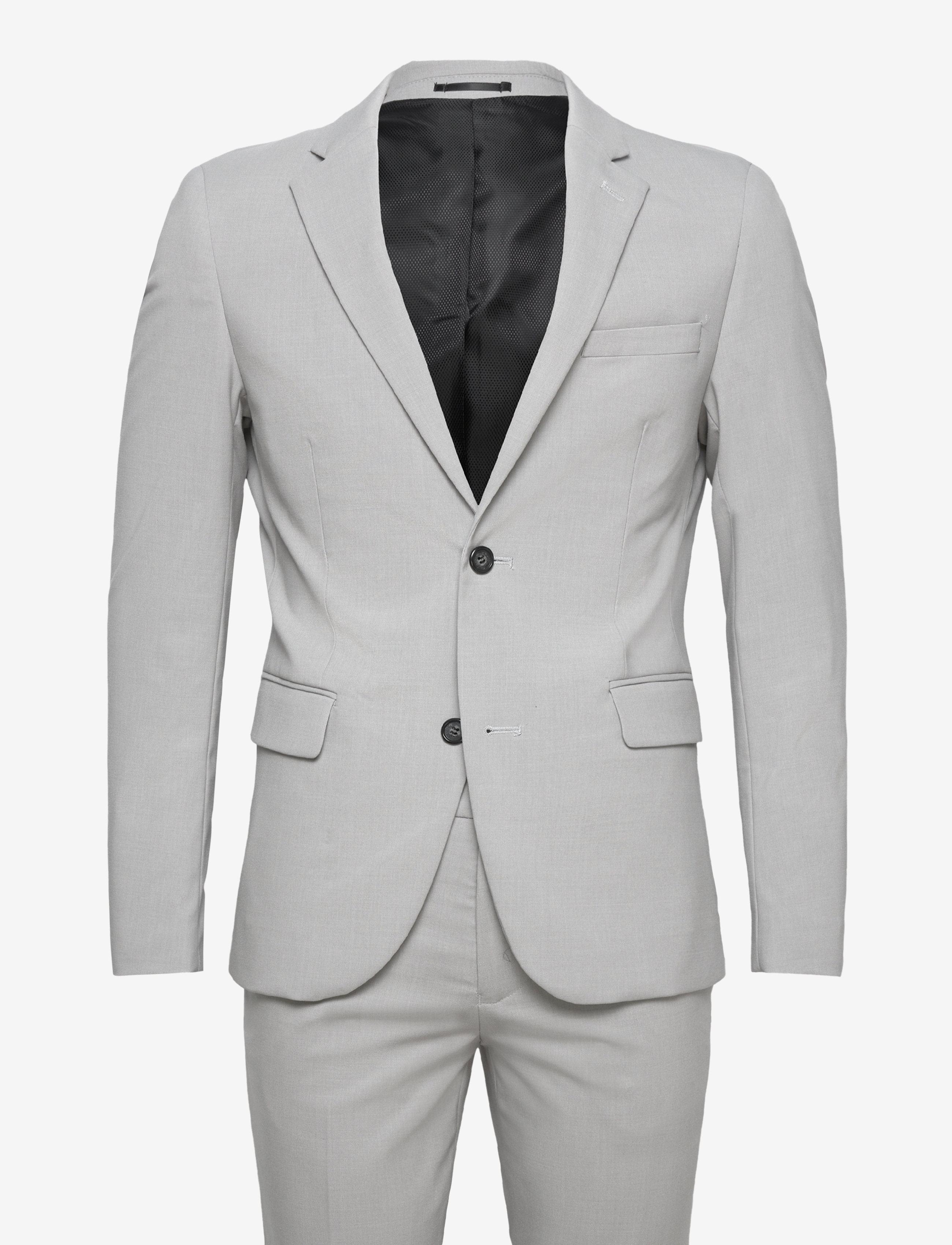 LINDBERGH Plain Mens Anzug - Normal Length Grau - 46 - Herren