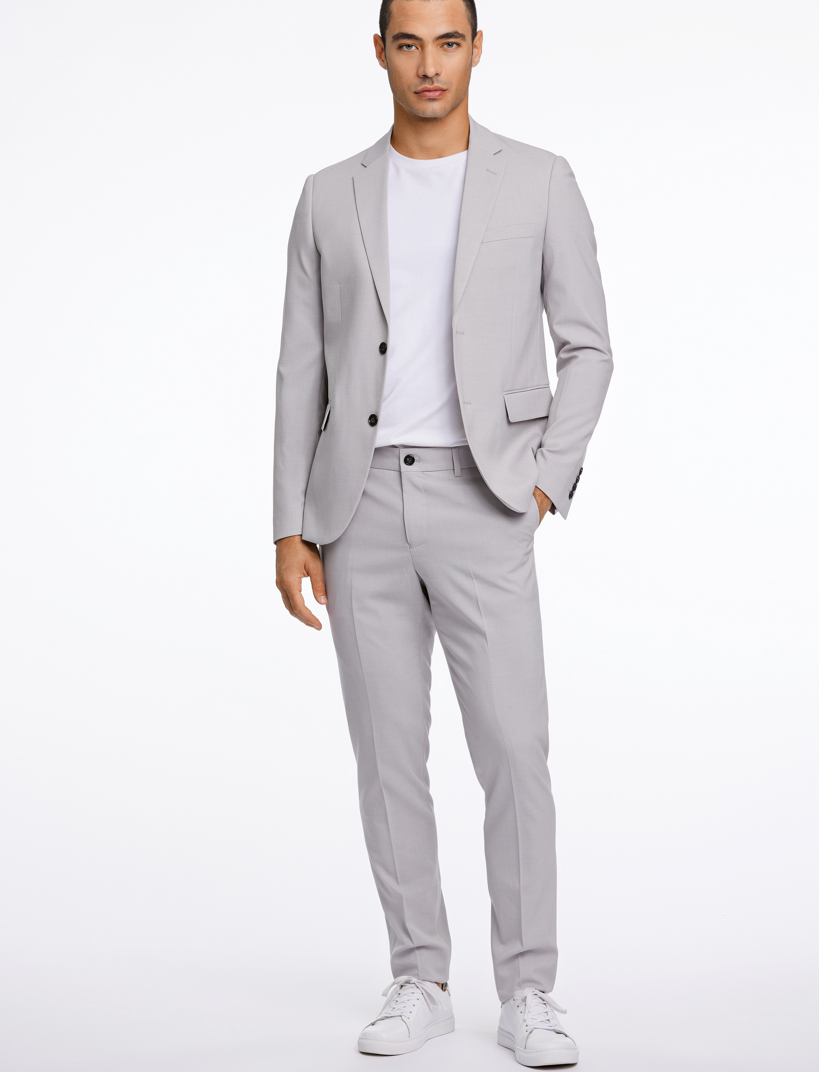Lindbergh Plain Mens Suit Normal Length, 58, Suits & Blazer, Grau - Suits, Männerswear