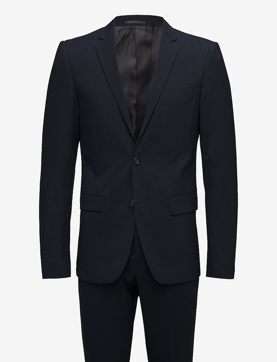 Lindbergh - Plain mens suit - normal length - einreiher - navy - 1
